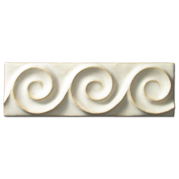 Spiral Wave Border 2x6 inch Ancient White