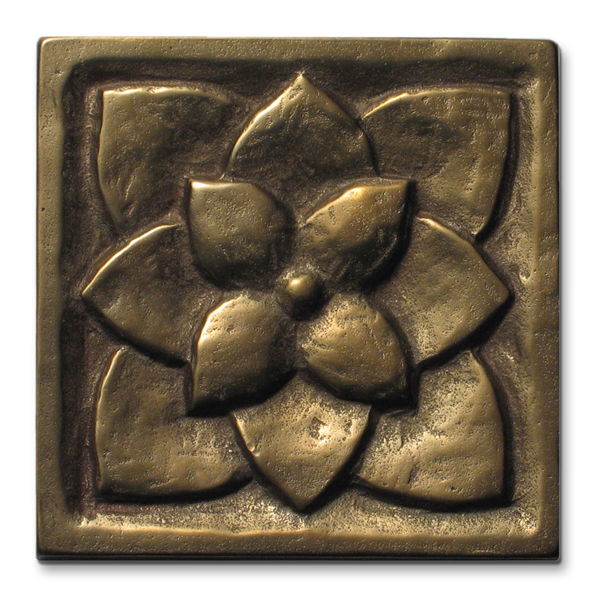 Lotus 3x3 inch Traditional Bronze