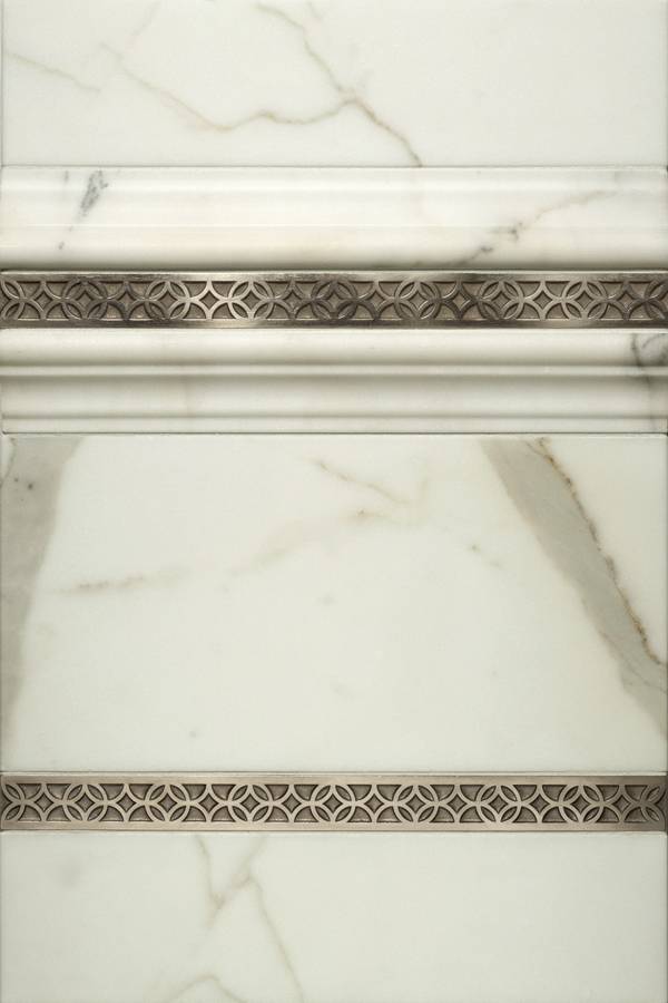 Galileo metal accent liners with white marble